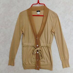 J.Crew Camel Tan Tie-Waist Cardigan Sweater Women's Size Small